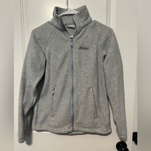 Columbia Benton Springs Full Zip Light Gray Women’s Fleece Jacket Size Small